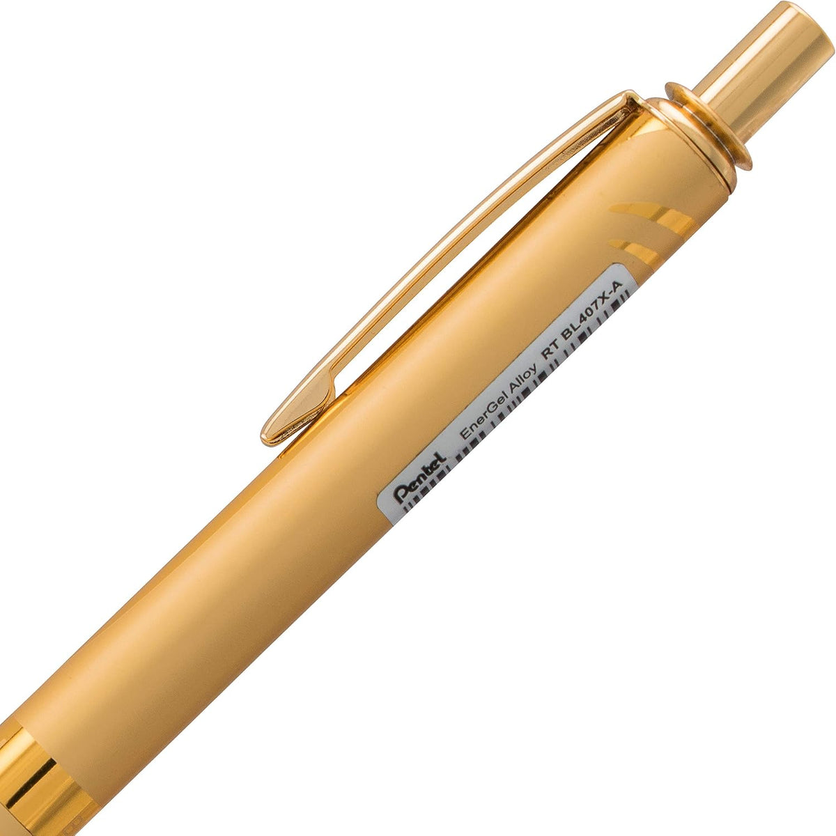 Pentel EnerGel Alloy Retractable Gel Pen, Gold Barrel, Black Ink, Includes Gif Box (BL407XABX)