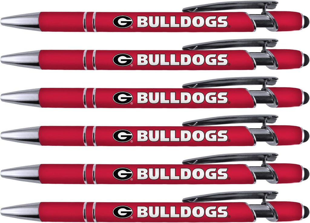 Greeting Pen Georgia Bulldogs Pen, Officially Licensed UGA Gift for Alumni, Students, Dads & Fans, University of Georgia Stocking Stuffer, Office Desk Accessory - Soft Touch Metal Pen 6-Pack 30504