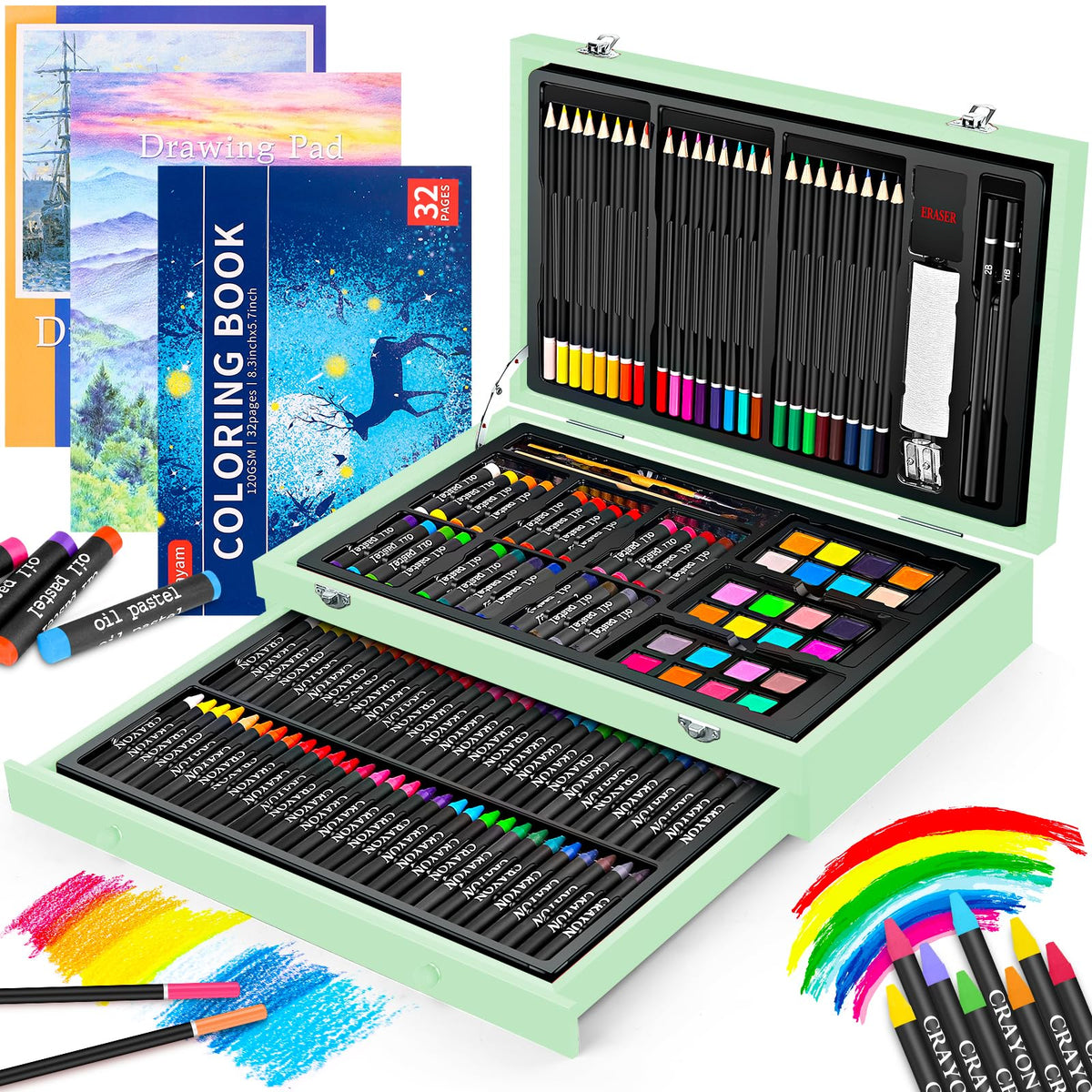 iBayam Art Supplies,150-Pack Deluxe Art Set Crafts Drawing Painting Kit