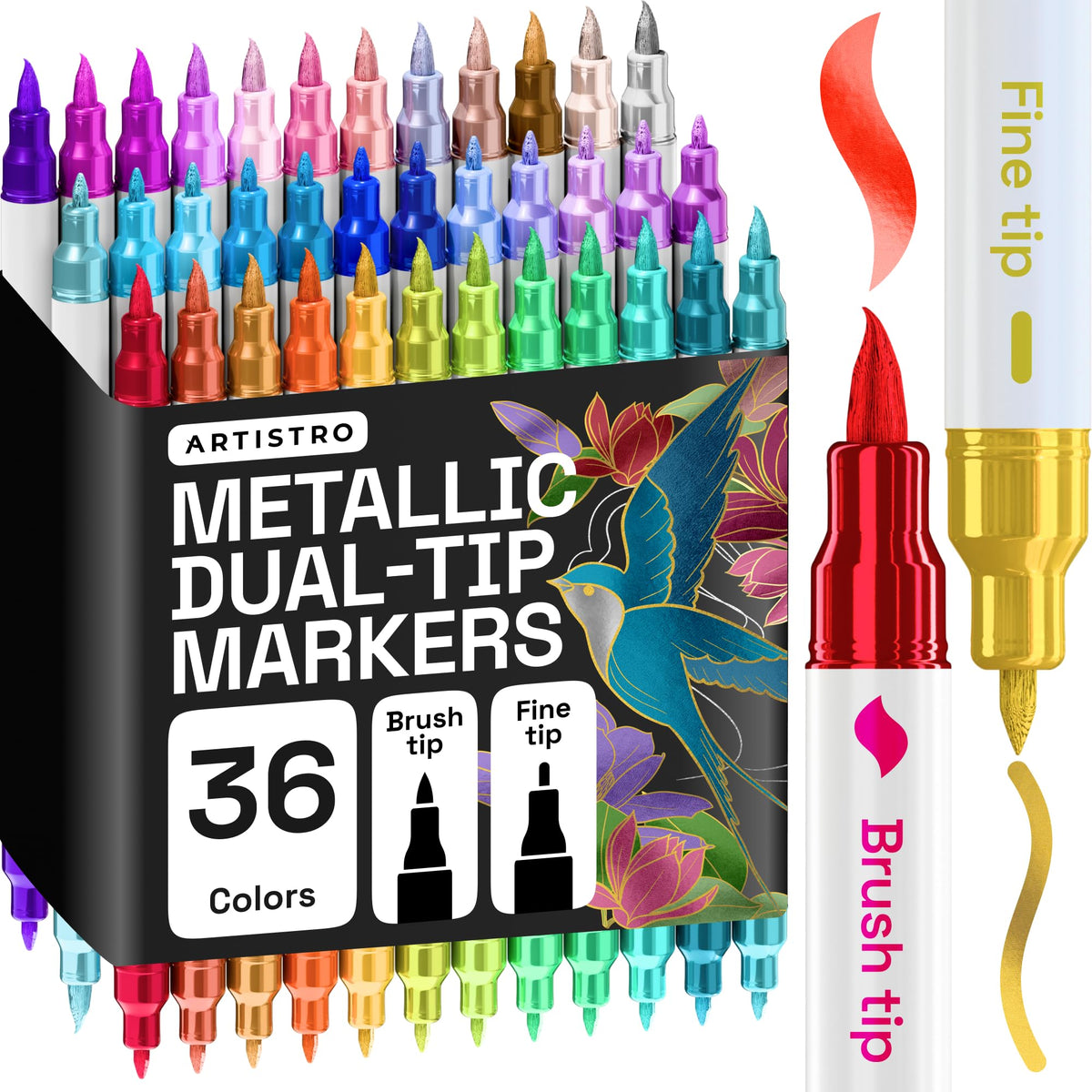 ARTISTRO 24 Skin Tones Dual-Tip Acrylic Paint Marker Pens for Drawing
