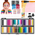 WUO Professional Face Painting Kit for Kids, 12x10g Split Cake Palette