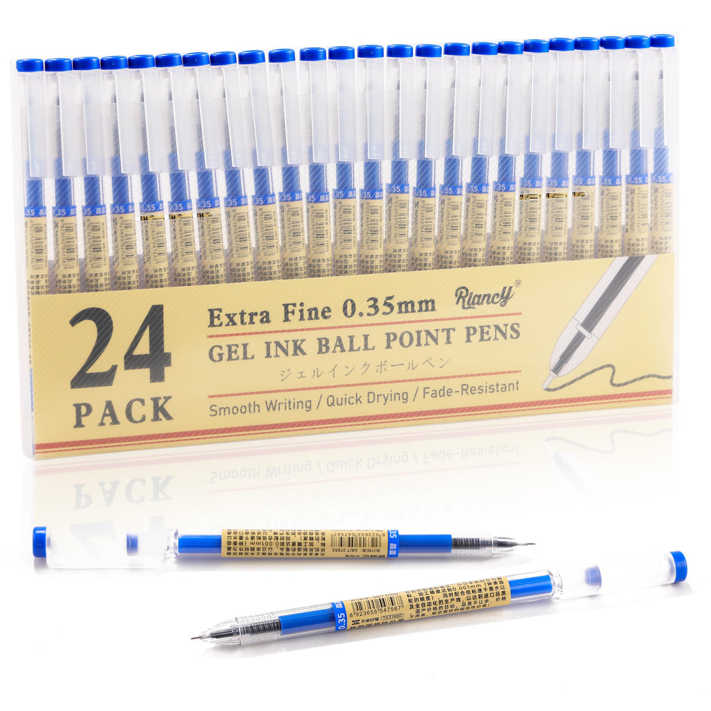 Japanese Style Black Gel Ink Pens, 0.35mm Extra Fine Point Japanese Stationery, No Smudge Quick Drying for Journal Planners Thin Notebook Paper, Office School Supplies, 12 Pack Writing Drawing