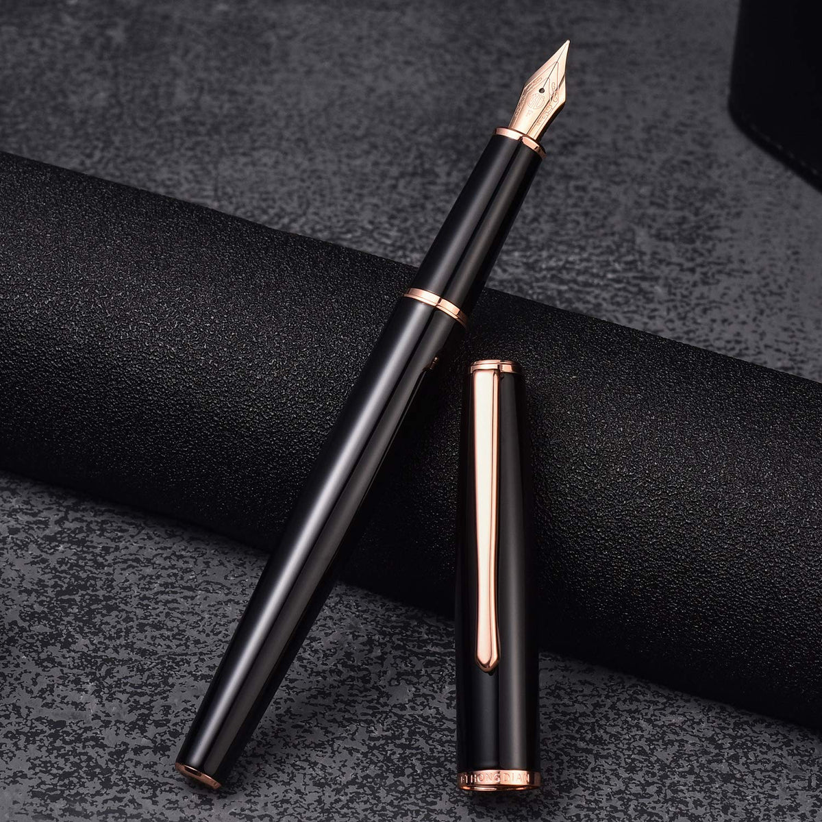 Hongdian 920S Fountain Pen Grass Green Metal Pen, Iridium M Nib Classic Pen with Ink Converter