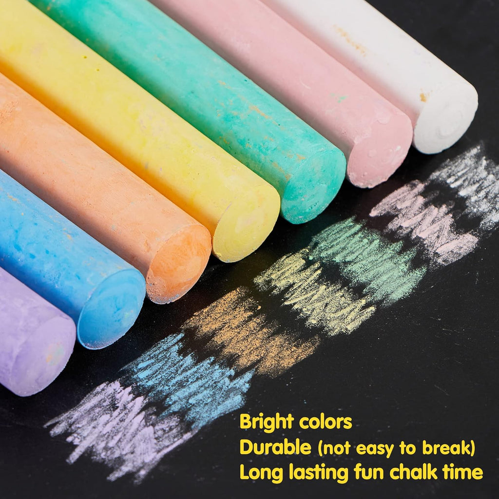 JOYIN 160 PCS Sidewalk Chalks Set-16 Colors Non-Toxic Washable Jumbo Chalk for Outdoor Art Play, Painting on Chalkboard, Blackboard and Playground