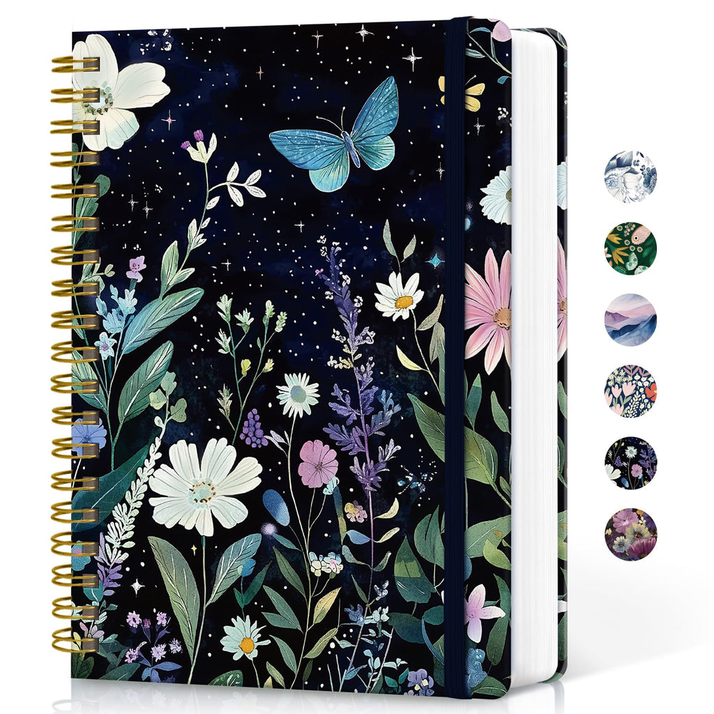 Taja Spiral Notebook for Work Thick Hardcover Lined Journal for Note Taking