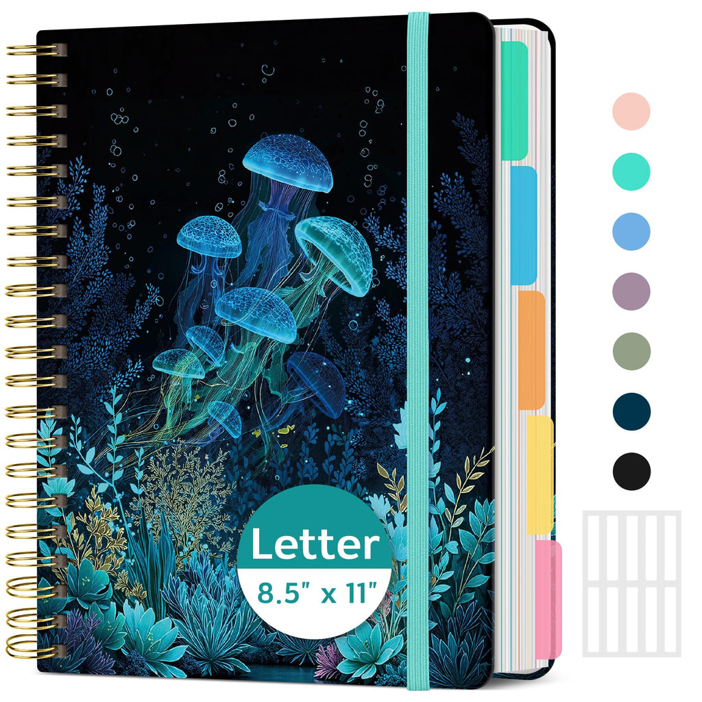 Taja Large Spiral Notebooks for Work 5 Subject with Removable Dividers