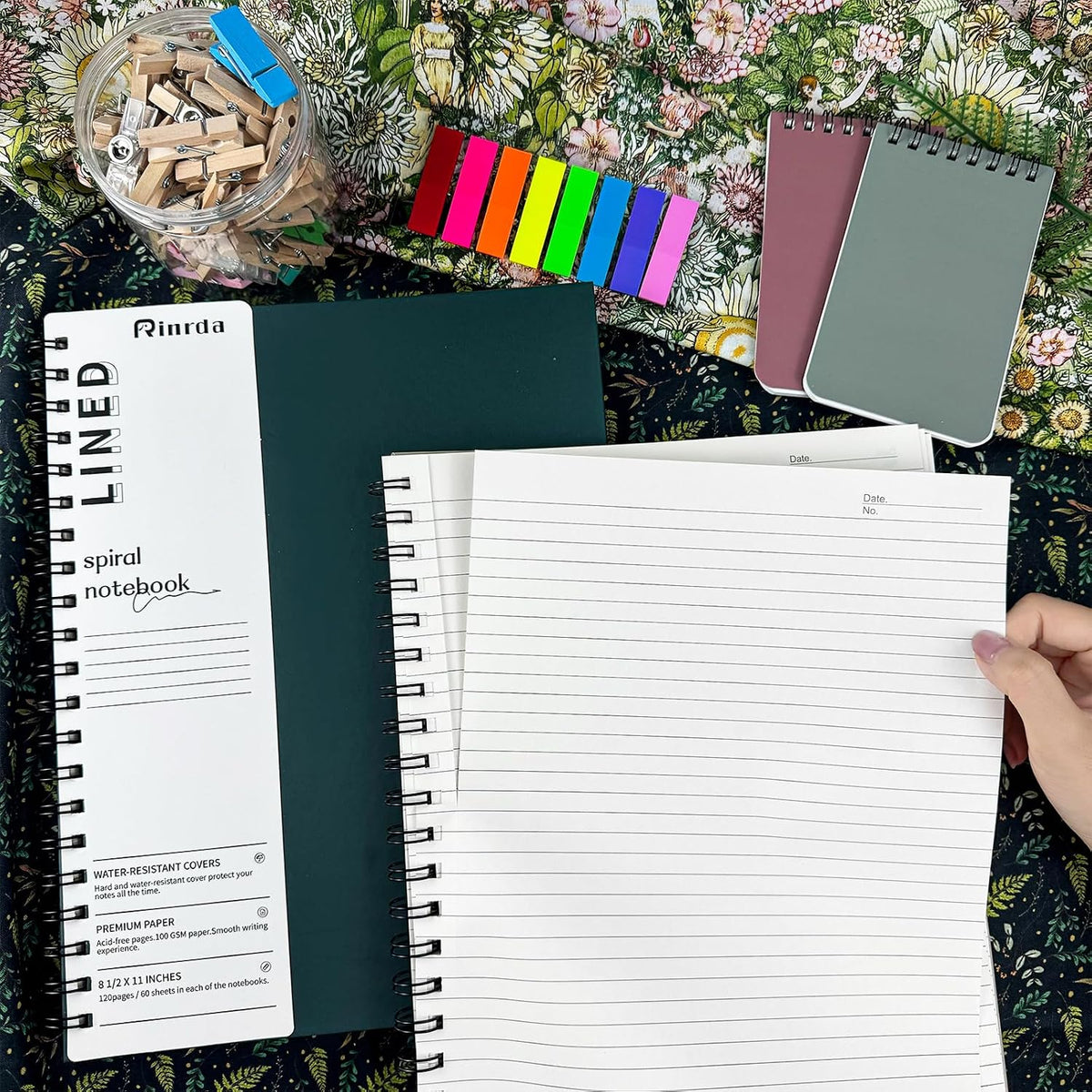 Spiral Notebooks 8.5x11,4 Pack College Ruled (LINED, Mult-color)