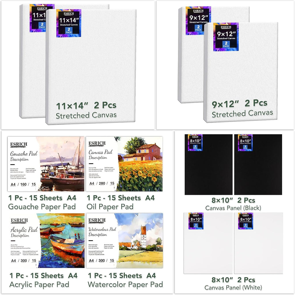 ESRICH 166 Pcs Deluxe Painting Set, Painting Supplies with 96 Paint