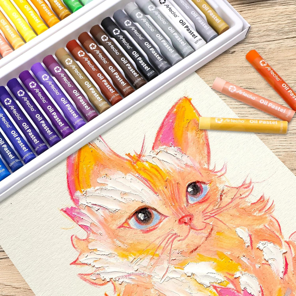 Artecho Oil Pastels Set of 50 Colors (8 x 60 mm)