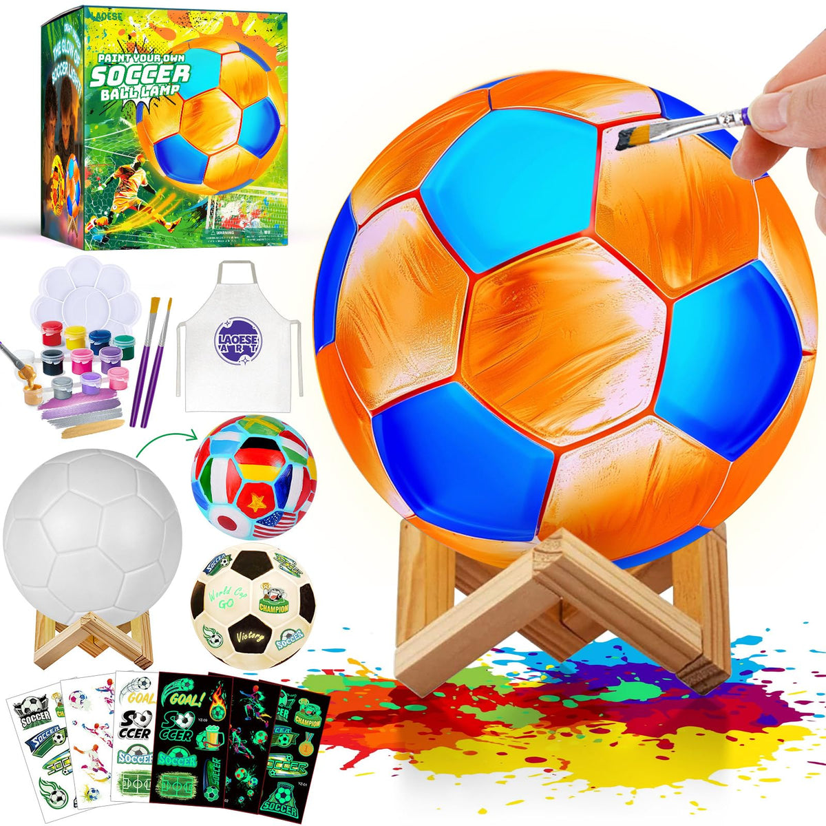 Paint Your Own Moon Lamp Kit, 3D Moon Night Light, Crafts for Kids Age 4-12