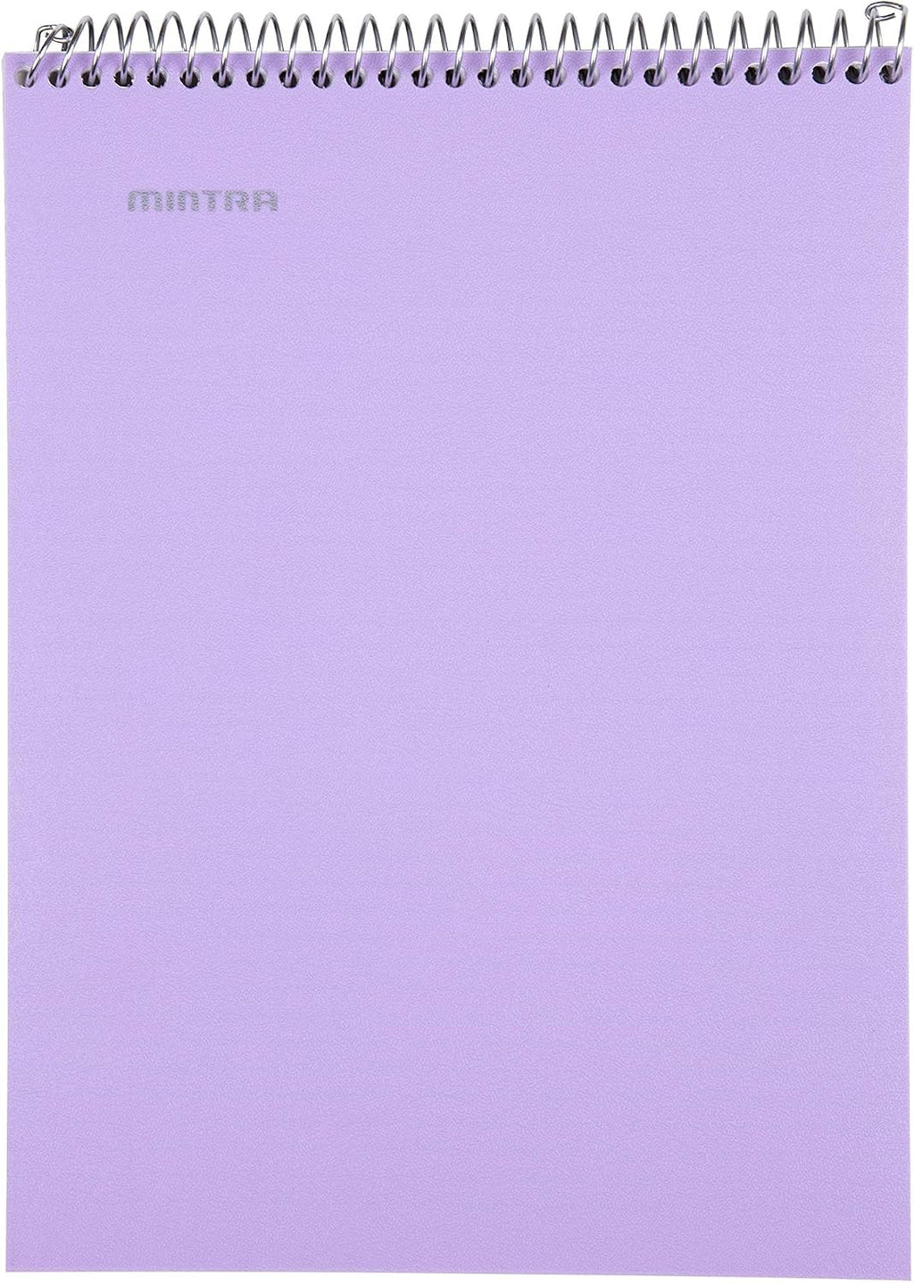 Mintra Office TOP BOUND Durable Spiral Notebooks (Lavender, Salmon, Sage Green, College Ruled 3pk)
