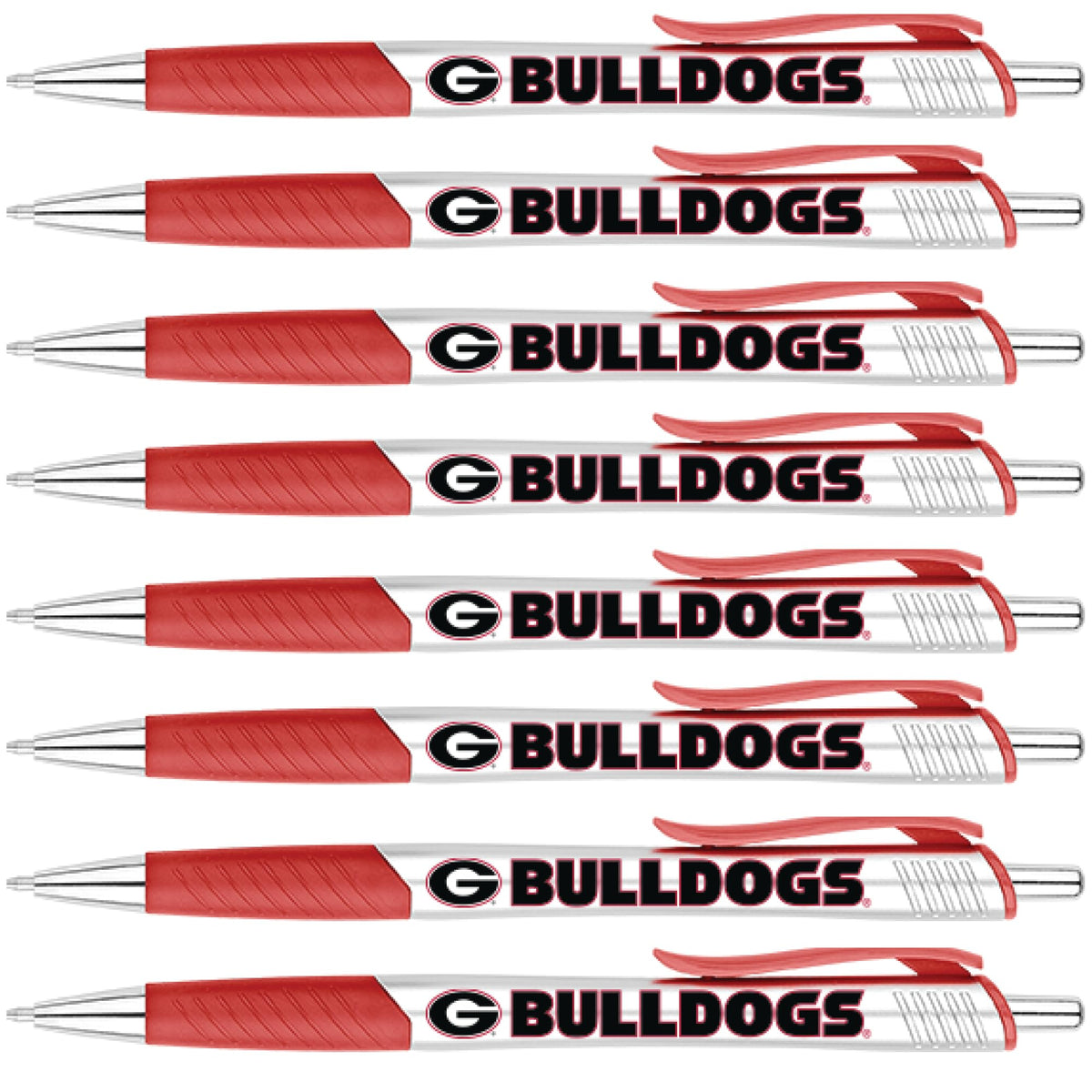 Greeting Pen Georgia Bulldogs Pen, Officially Licensed UGA Gift for Alumni, Students, Dads & Fans, University of Georgia Stocking Stuffer, Office Desk Accessory - Soft Touch Metal Pen 6-Pack 30504