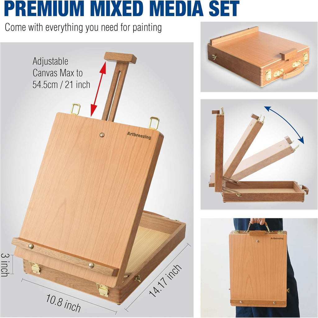Mixed Media Art Set with Art Easel, Complete Art Supplies Kit