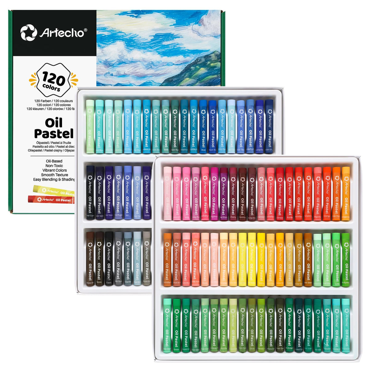 Artecho Oil Pastels Set of 50 Colors (8 x 60 mm)