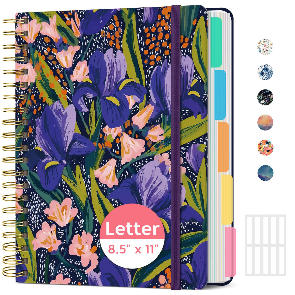 Taja Large Spiral Notebooks for Work 5 Subject with Removable Dividers