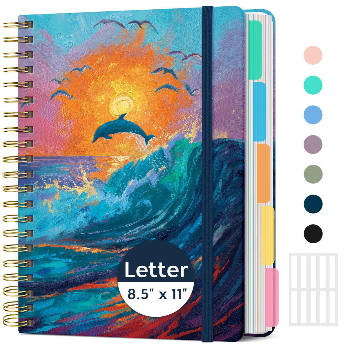 Taja Large Spiral Notebooks for Work 5 Subject with Removable Dividers