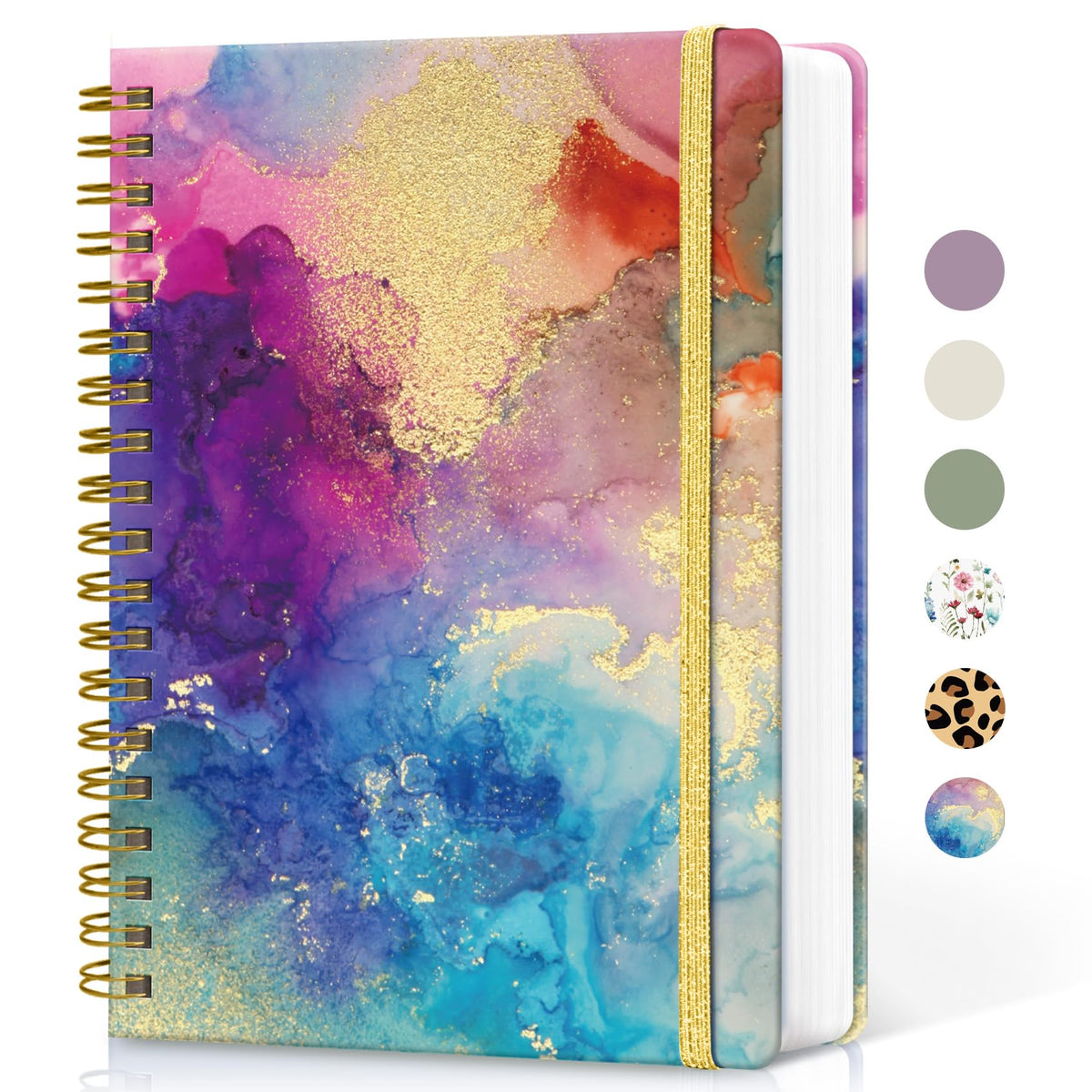 Taja Spiral Notebook for Work Thick Hardcover Lined Journal for Note Taking