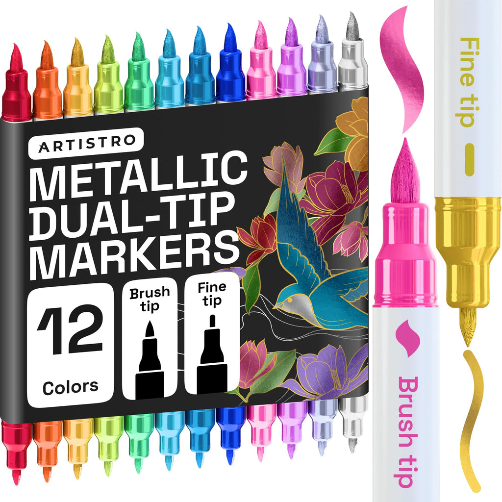 ARTISTRO 24 Skin Tones Dual-Tip Acrylic Paint Marker Pens for Drawing