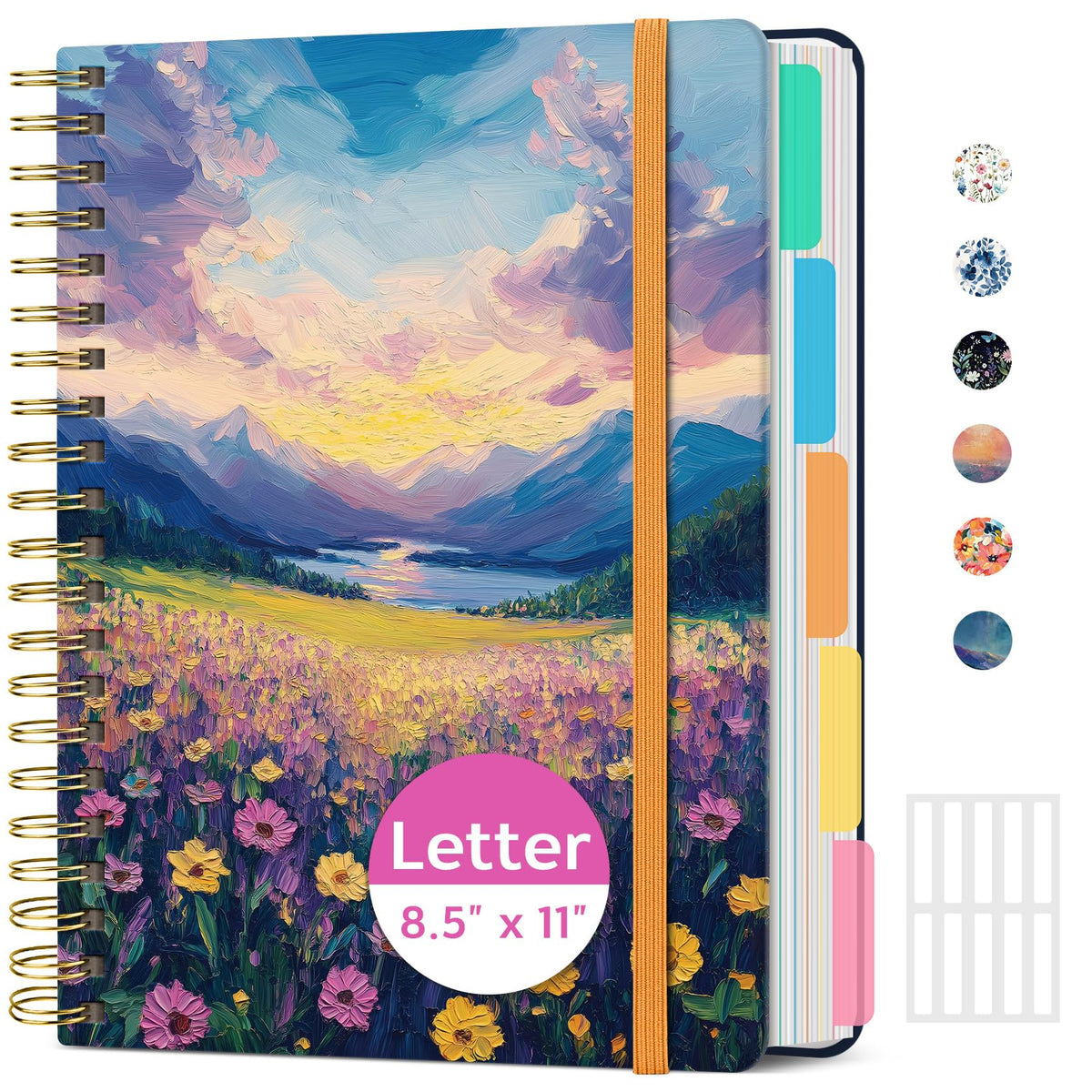 Taja Large Spiral Notebooks for Work 5 Subject with Removable Dividers