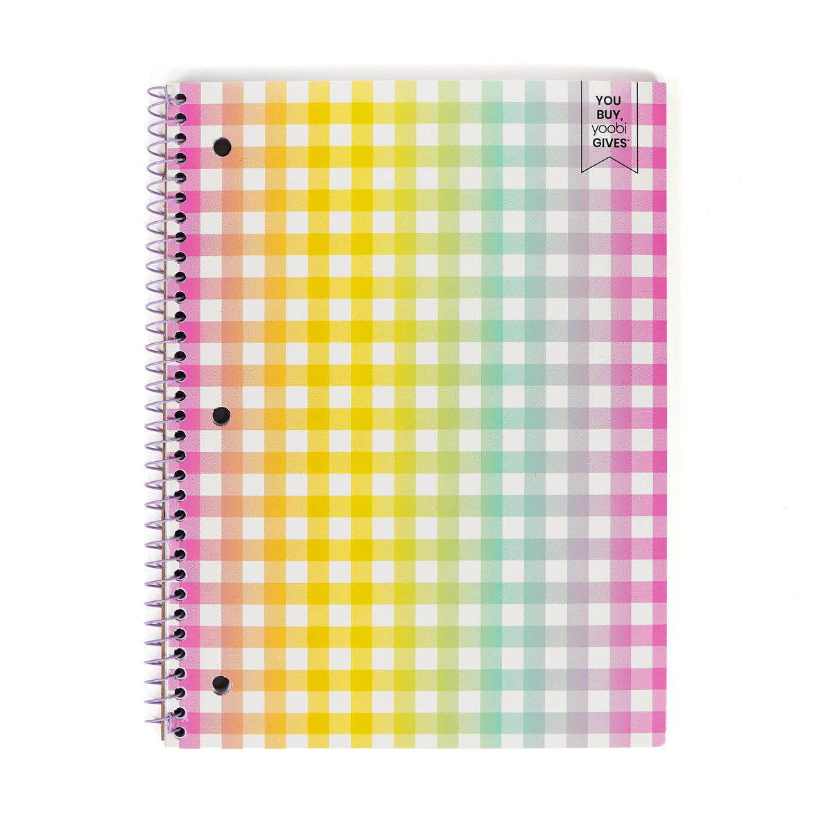 Yoobi College Ruled 3-Subject Notebooks, 3-Pack, 150 Sheets, 8x10.5in