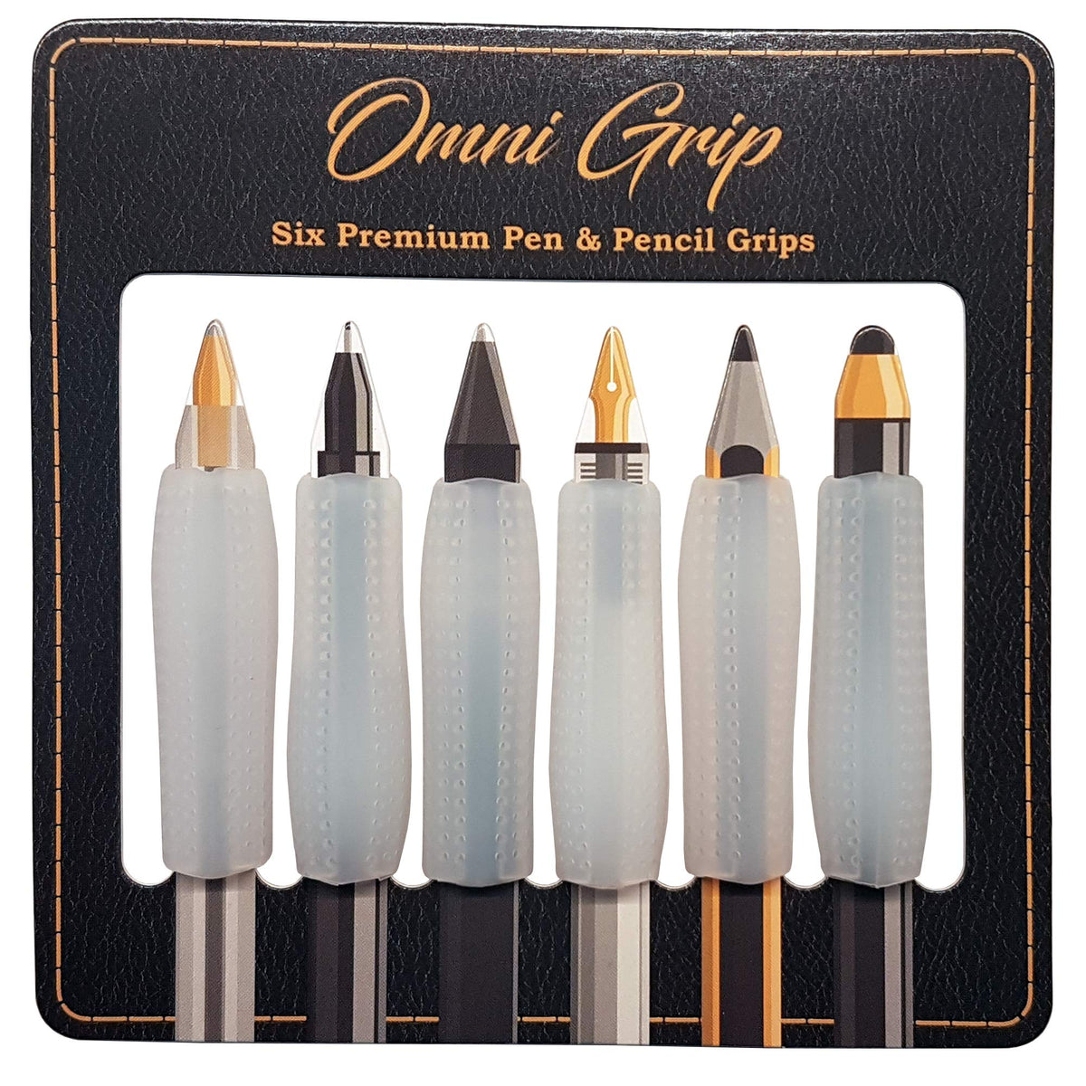 Chrome Cherry Omni Grip 6 Pack with Pen and Pencil Comfort Grips