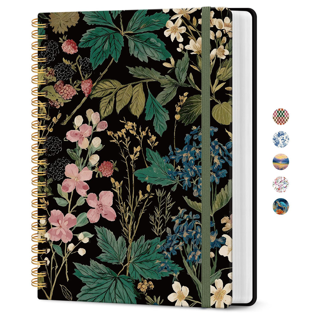 Taja Spiral Notebook for Work Thick Hardcover Lined Journal for Note Taking