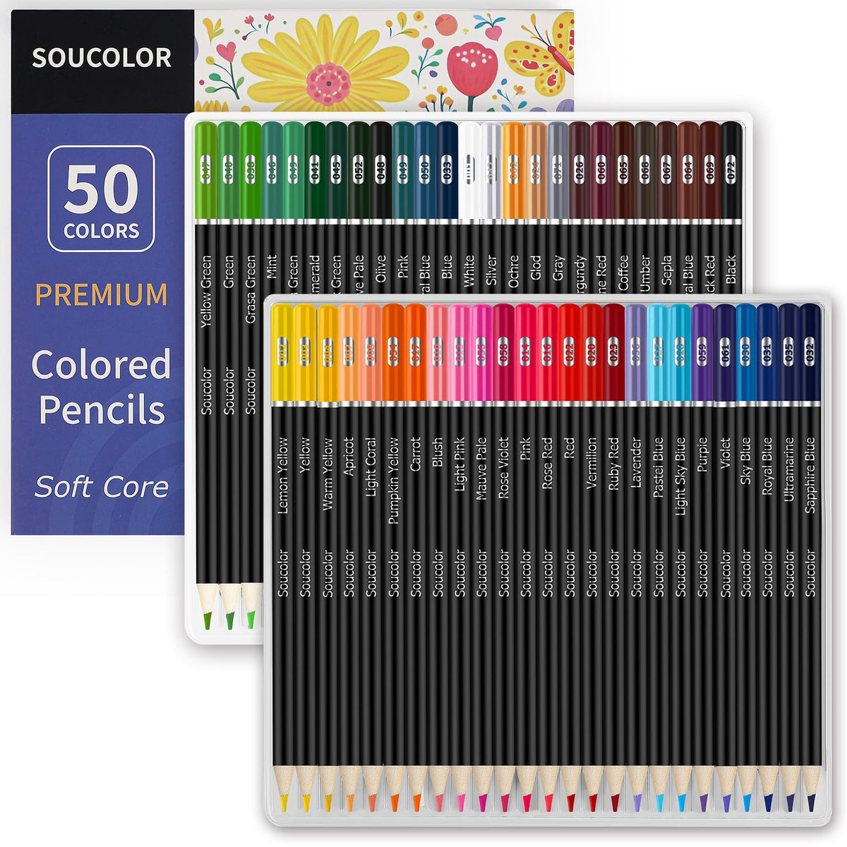 Soucolor 72 Colored Pencils for Adult Coloring Book,Back to School Supplies