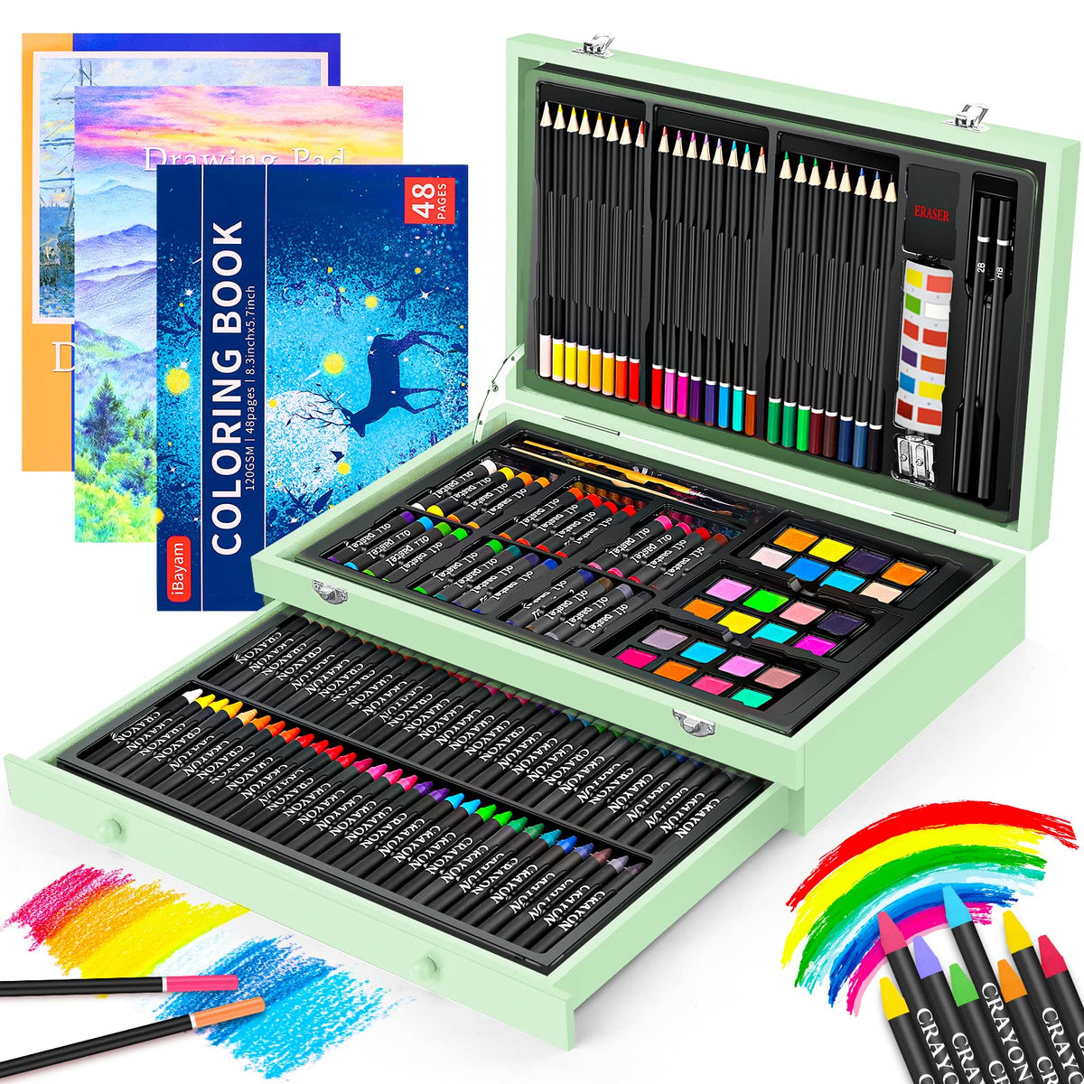 iBayam Art Supplies,150-Pack Deluxe Art Set Crafts Drawing Painting Kit