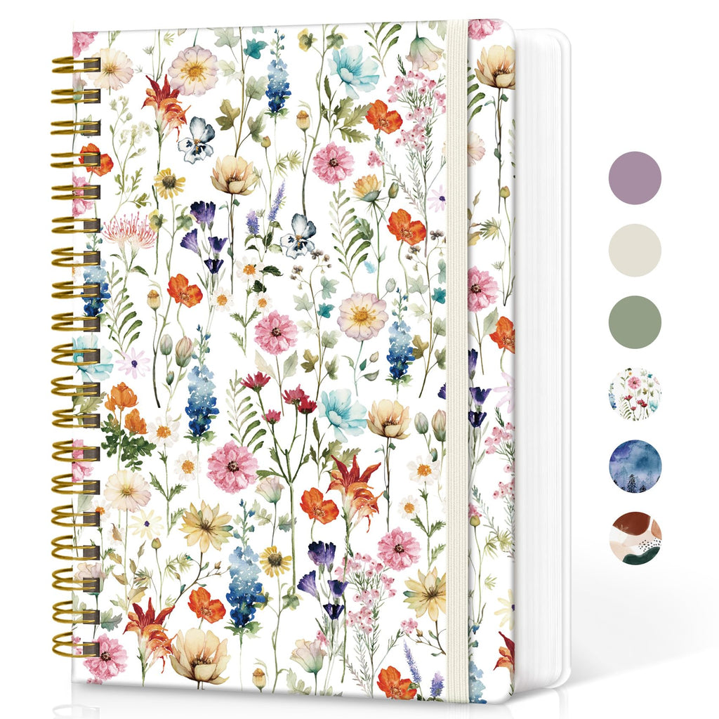 Taja Spiral Notebook for Work Thick Hardcover Lined Journal for Note Taking