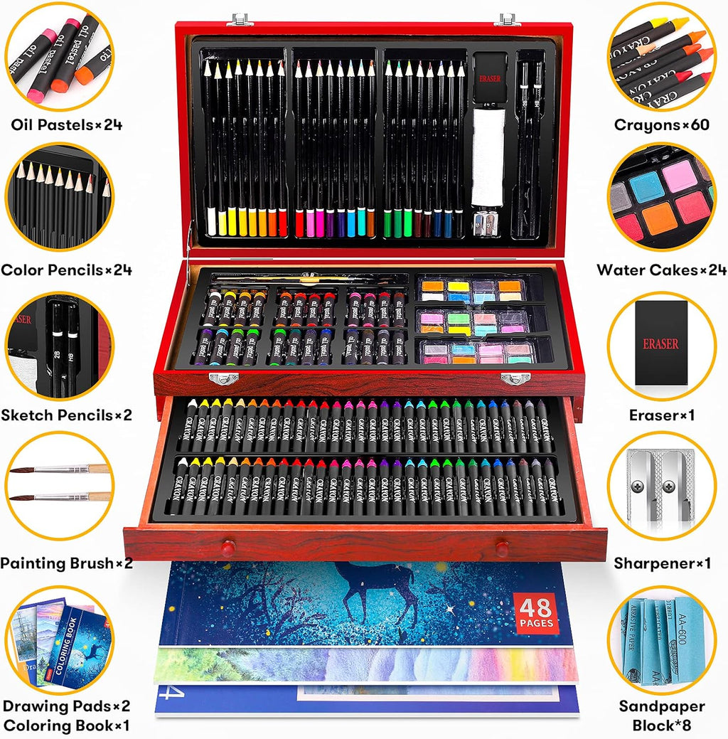 iBayam Art Supplies,150-Pack Deluxe Art Set Crafts Drawing Painting Kit