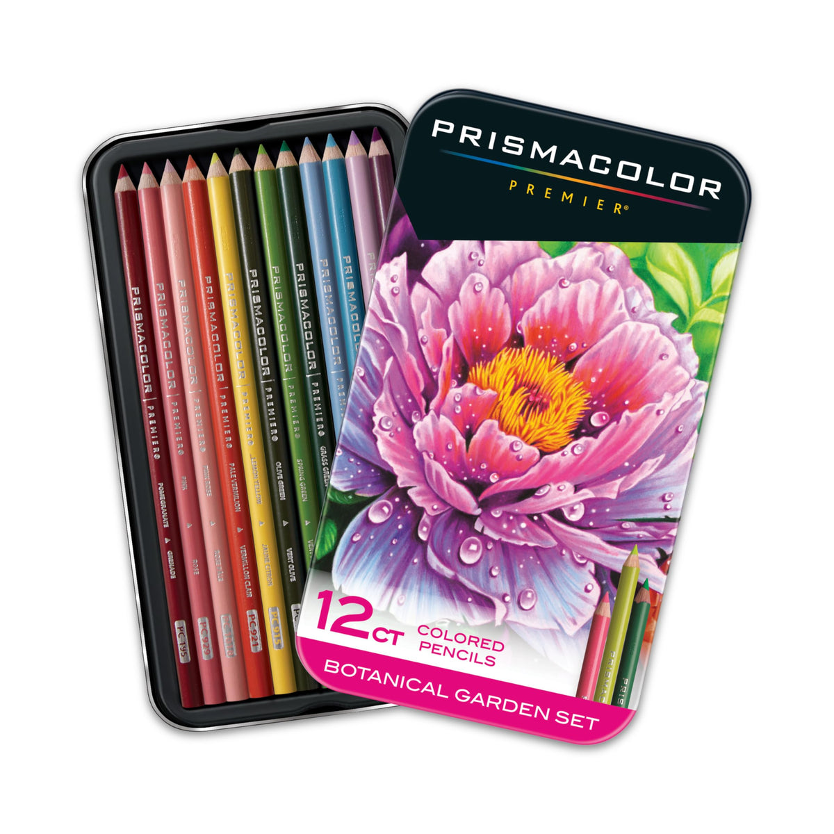 Prismacolor Premier Colored Pencils, Soft Core, Botanical Garden Set, 12 Count - Adult Coloring, Drawing, Creative, Art Supplies