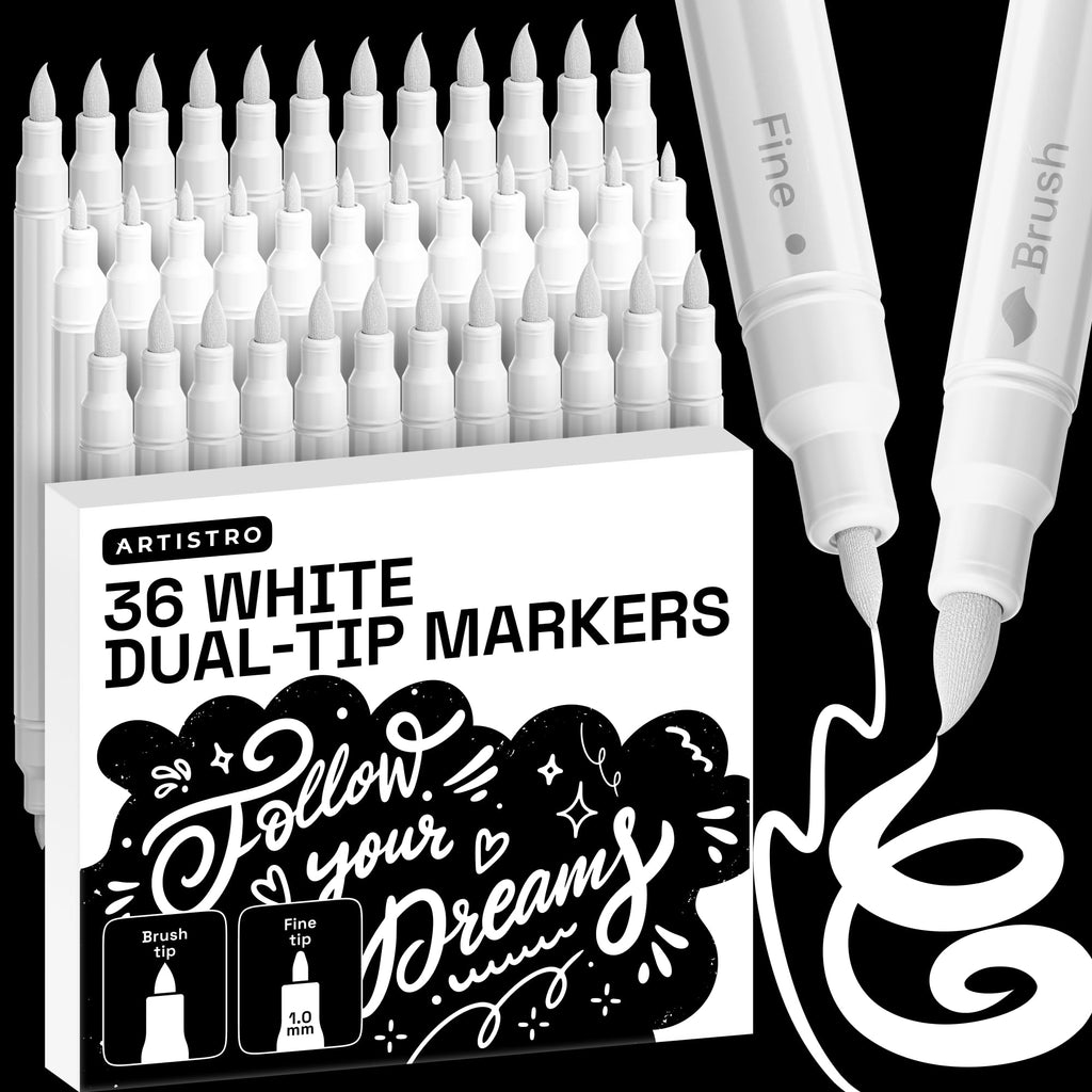 ARTISTRO 24 Skin Tones Dual-Tip Acrylic Paint Marker Pens for Drawing