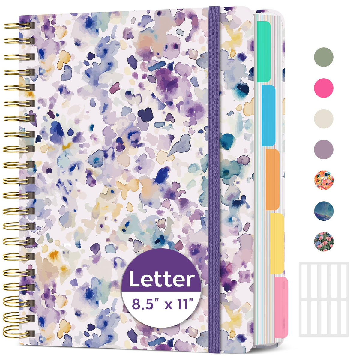Taja Large Spiral Notebooks for Work 5 Subject with Removable Dividers