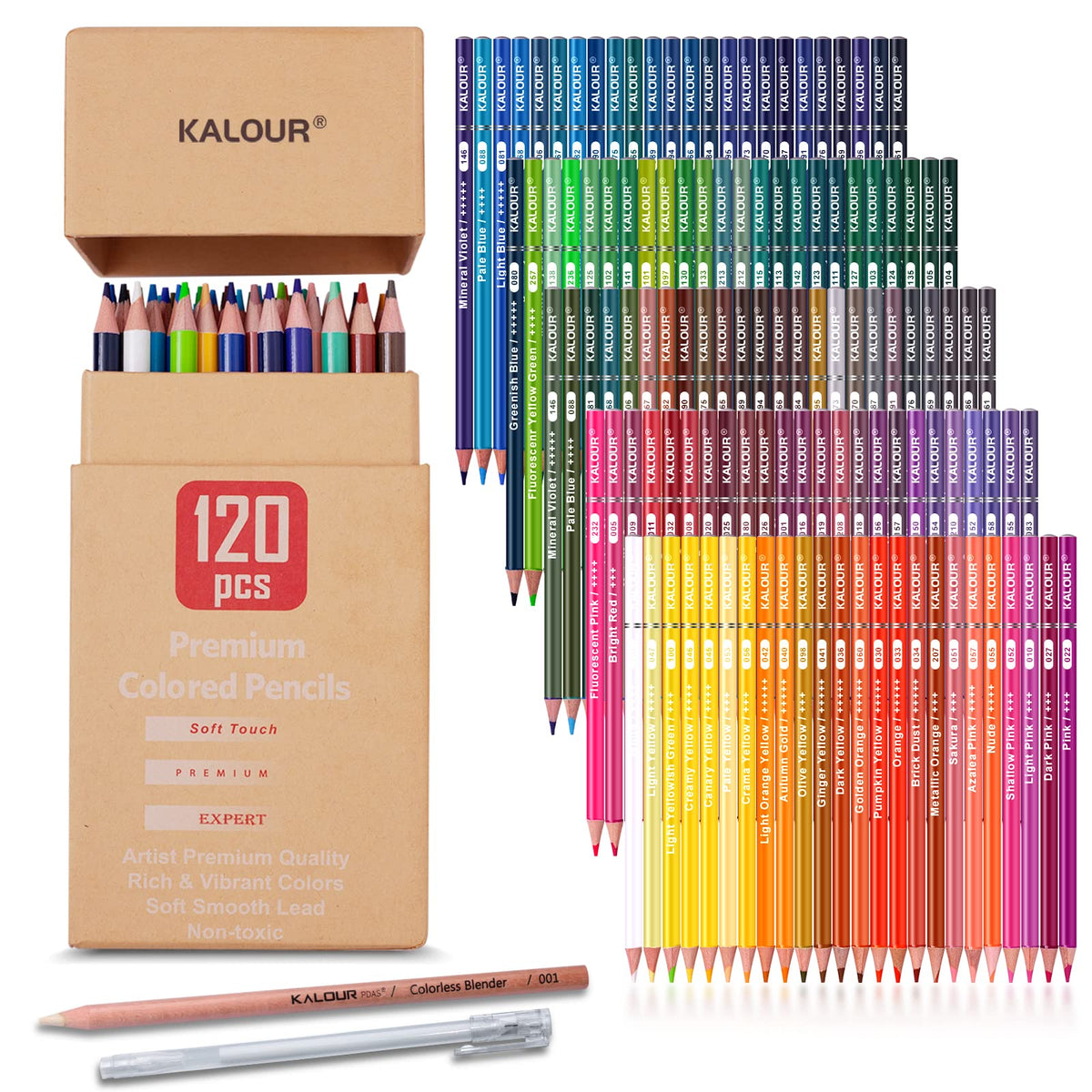 KALOUR 72 Count Colored Pencils for Adult Coloring Books, Soft Core,Ideal for Drawing Blending Shading,Color Pencils Set Gift for Adults Kids Beginners