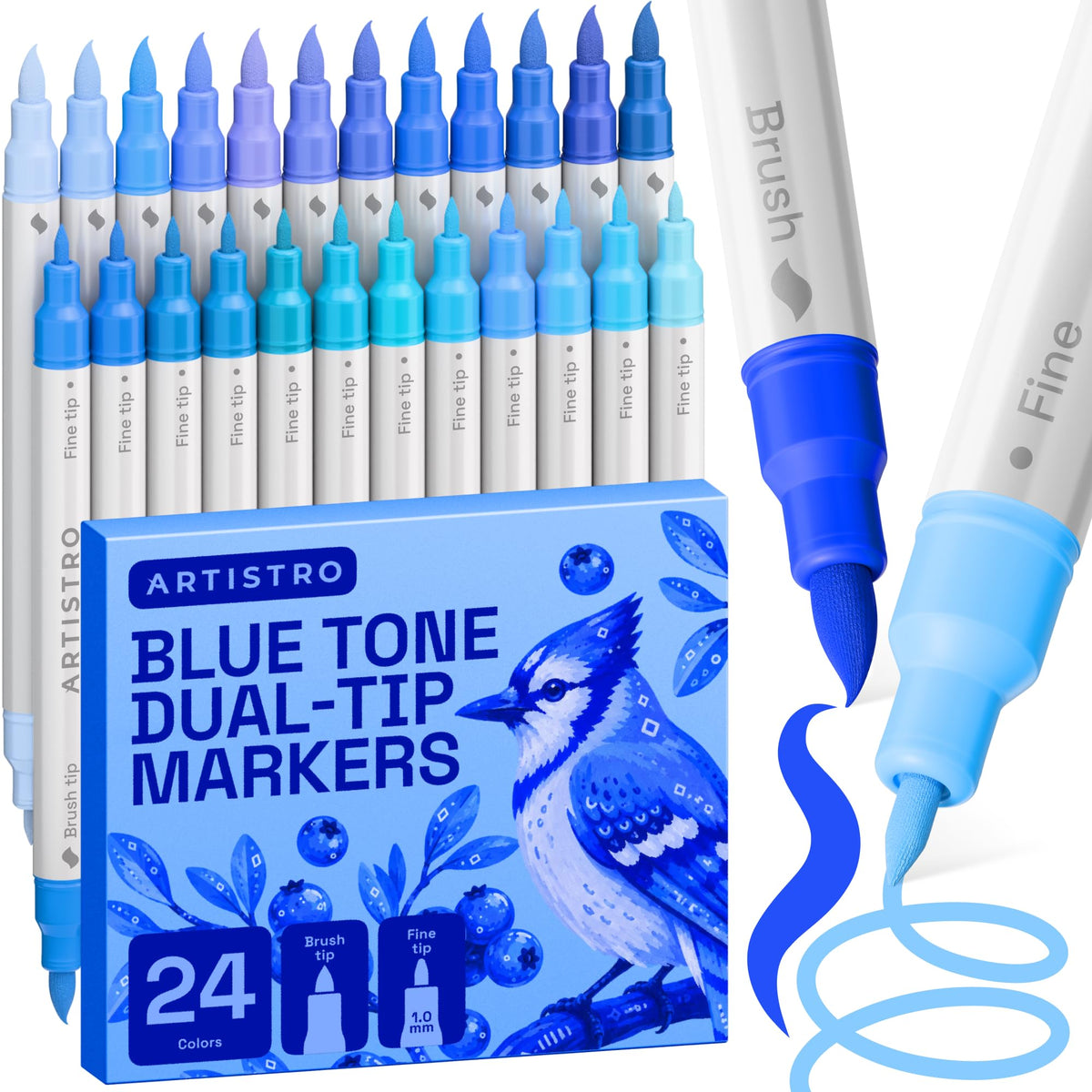 ARTISTRO 24 Skin Tones Dual-Tip Acrylic Paint Marker Pens for Drawing