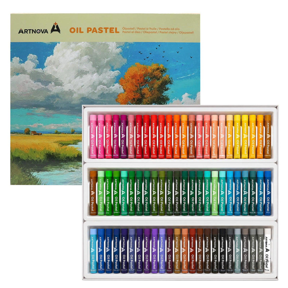ARTNOVA Oil Pastels Set of 48 Colors (8 x 60 mm)