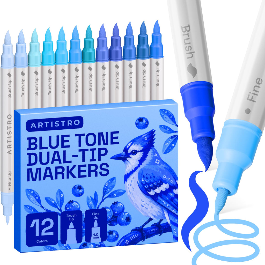 ARTISTRO 24 Skin Tones Dual-Tip Acrylic Paint Marker Pens for Drawing