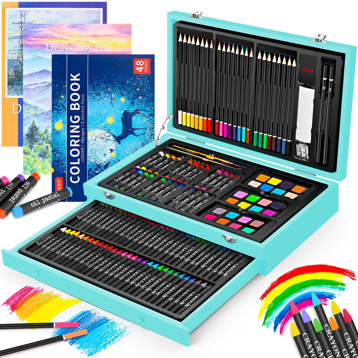 iBayam Art Supplies,150-Pack Deluxe Art Set Crafts Drawing Painting Kit