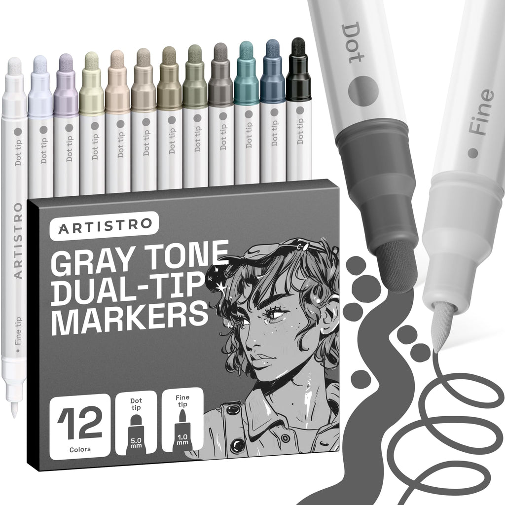 ARTISTRO Dual-Tip Acrylic Paint Marker Pens - Set of 36