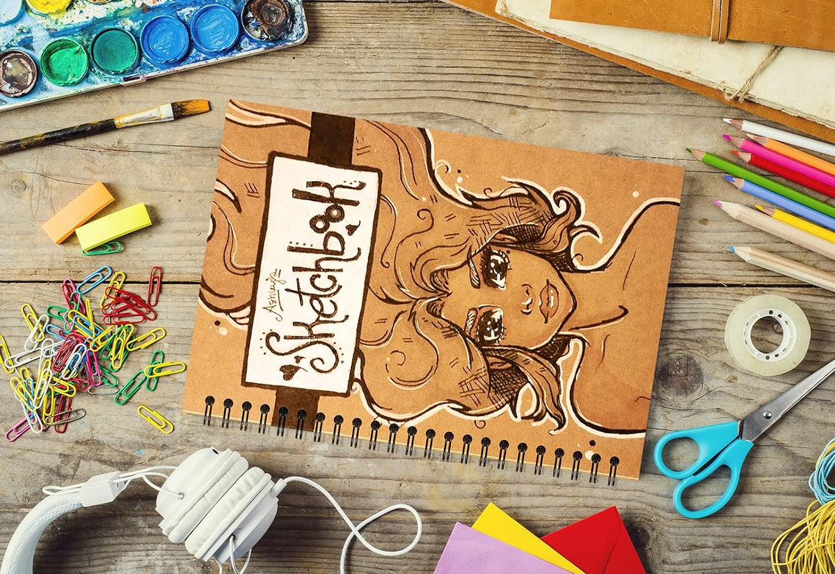 24 Pack A5 Spiral Notebooks Journal with Kraft Cover, 5x8 Inches, Ruled Lined Paper, for Work, Sketches, Study, Notes Taking, Gifts, Brown (24 PCS(Lined))