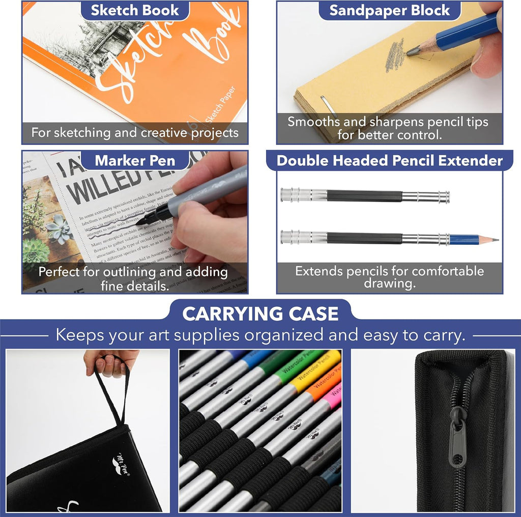 Mr. Pen- Drawing Set Sketching Kit, 81 Pack, Art Supplies with Sketchbook