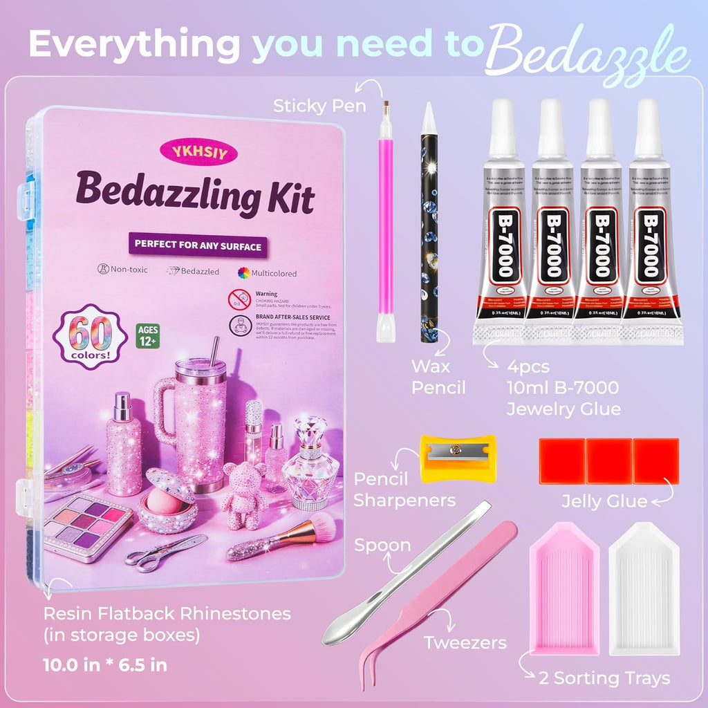 Bedazzling Kit 48000Pcs 60 Colors 3mm Resin Jelly Rhinestones - Diamond Art