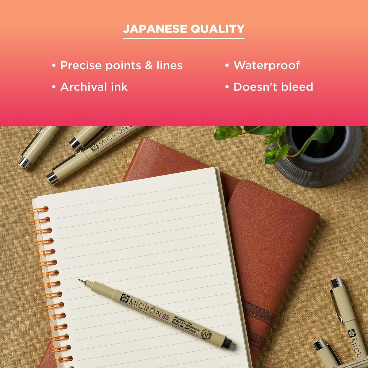SAKURA Pigma 30067 Micron Blister Card Ink Pen Set, Black, 8/Set