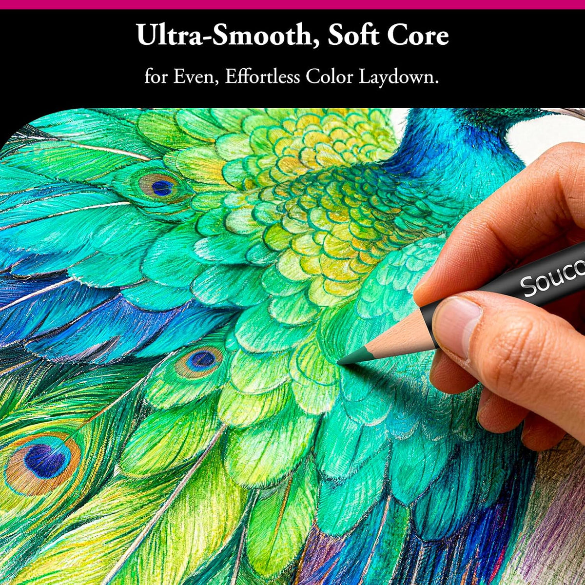 Soucolor 72 Colored Pencils for Adult Coloring Book,Back to School Supplies
