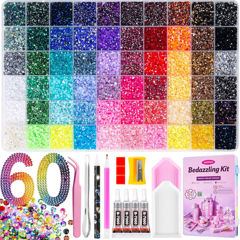 Bedazzling Kit 48000Pcs 60 Colors 3mm Resin Jelly Rhinestones - Diamond Art