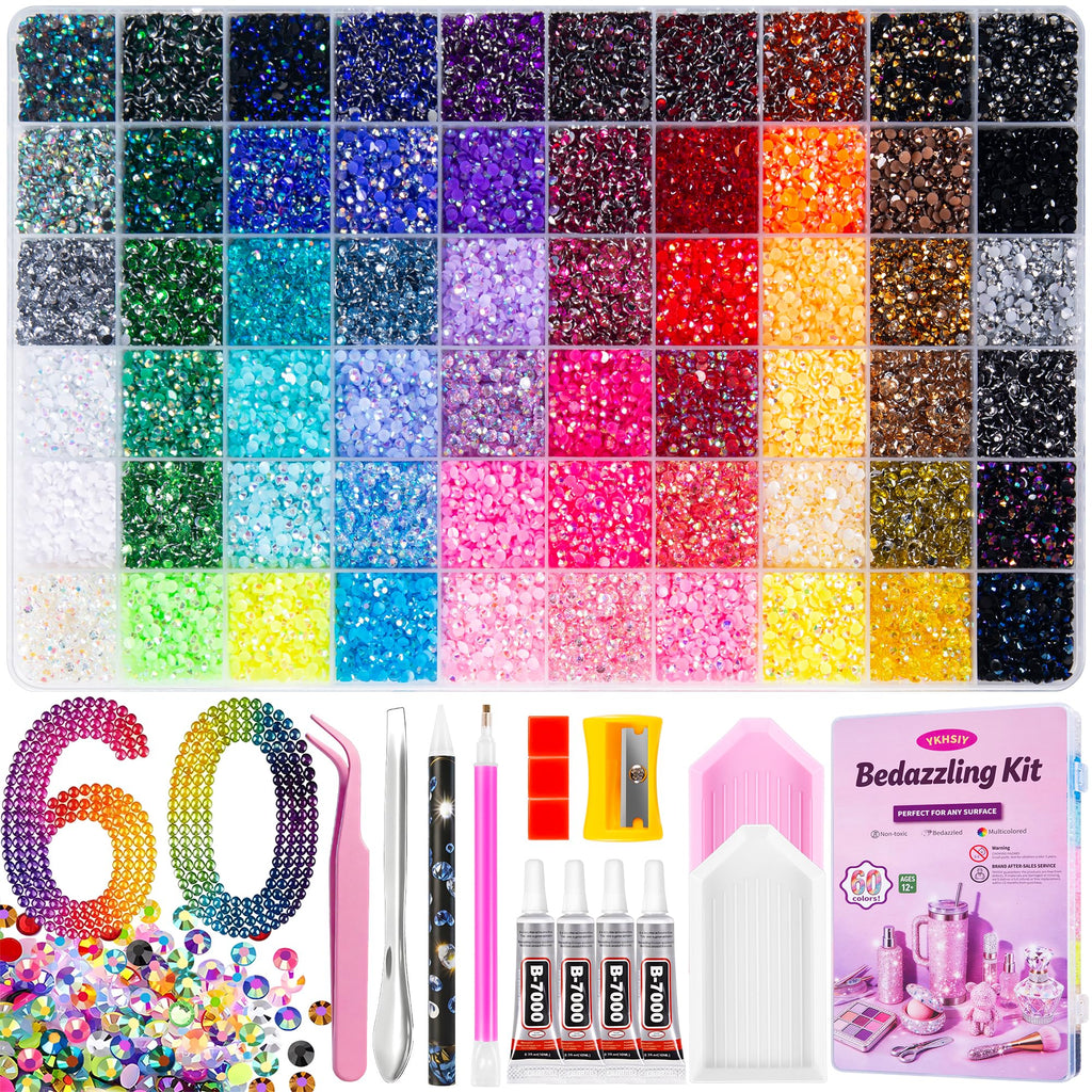 Bedazzling Kit 48000Pcs 60 Colors 3mm Resin Jelly Rhinestones - Diamond Art