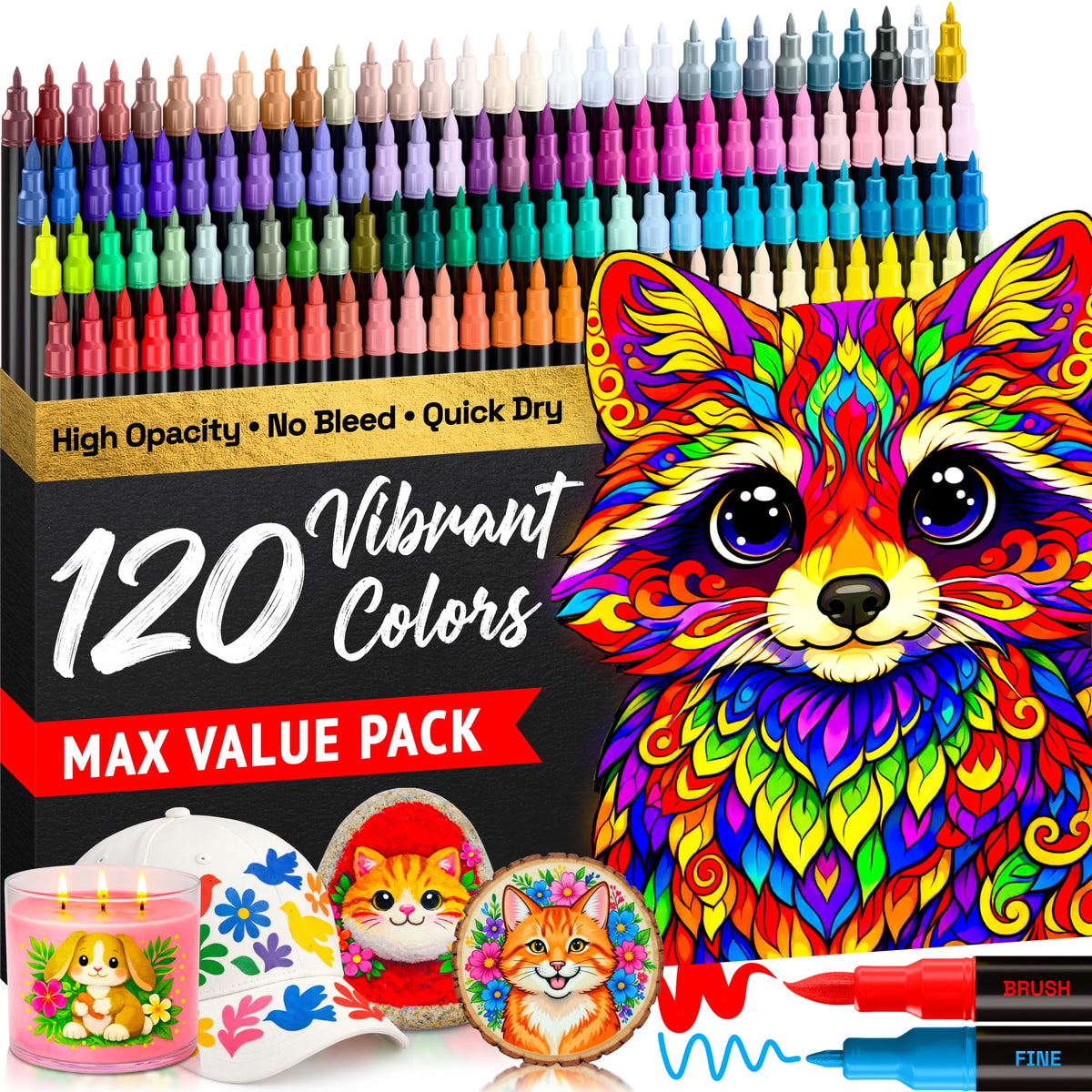 ARTISTRO 24 Skin Tones Dual-Tip Acrylic Paint Marker Pens for Drawing