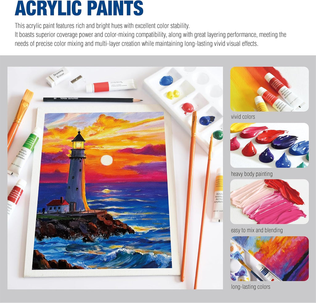 Mixed Media Art Set with Art Easel, Complete Art Supplies Kit