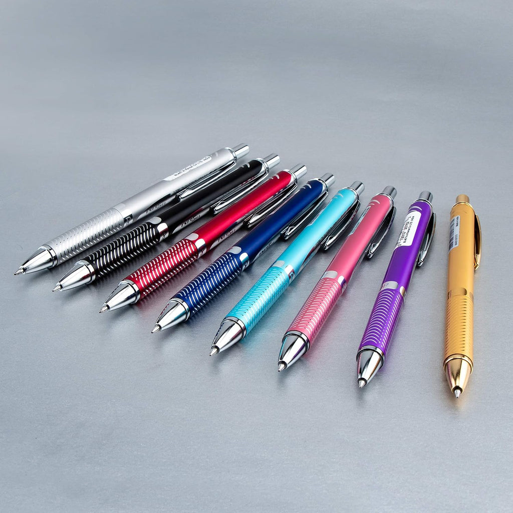 Pentel EnerGel Alloy Retractable Gel Pen, Gold Barrel, Black Ink, Includes Gif Box (BL407XABX)