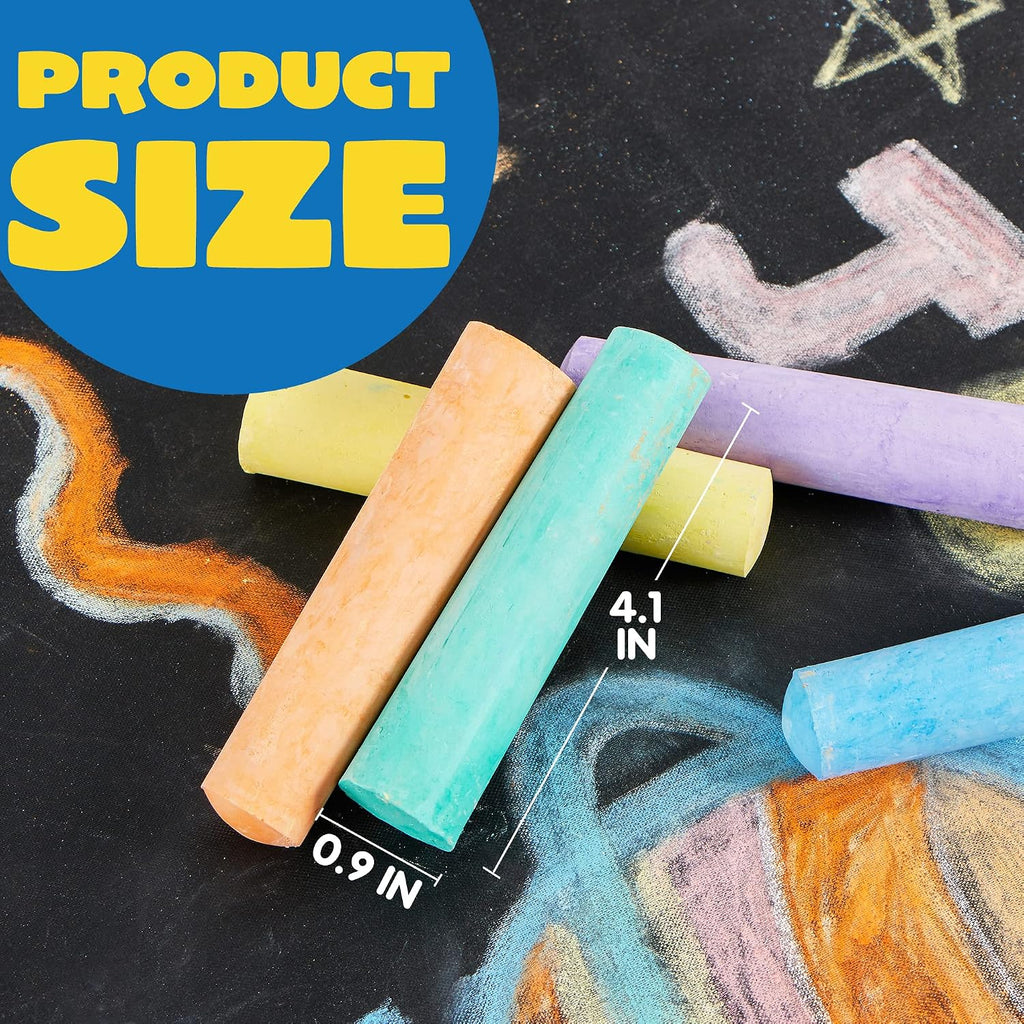 JOYIN 160 PCS Sidewalk Chalks Set-16 Colors Non-Toxic Washable Jumbo Chalk for Outdoor Art Play, Painting on Chalkboard, Blackboard and Playground